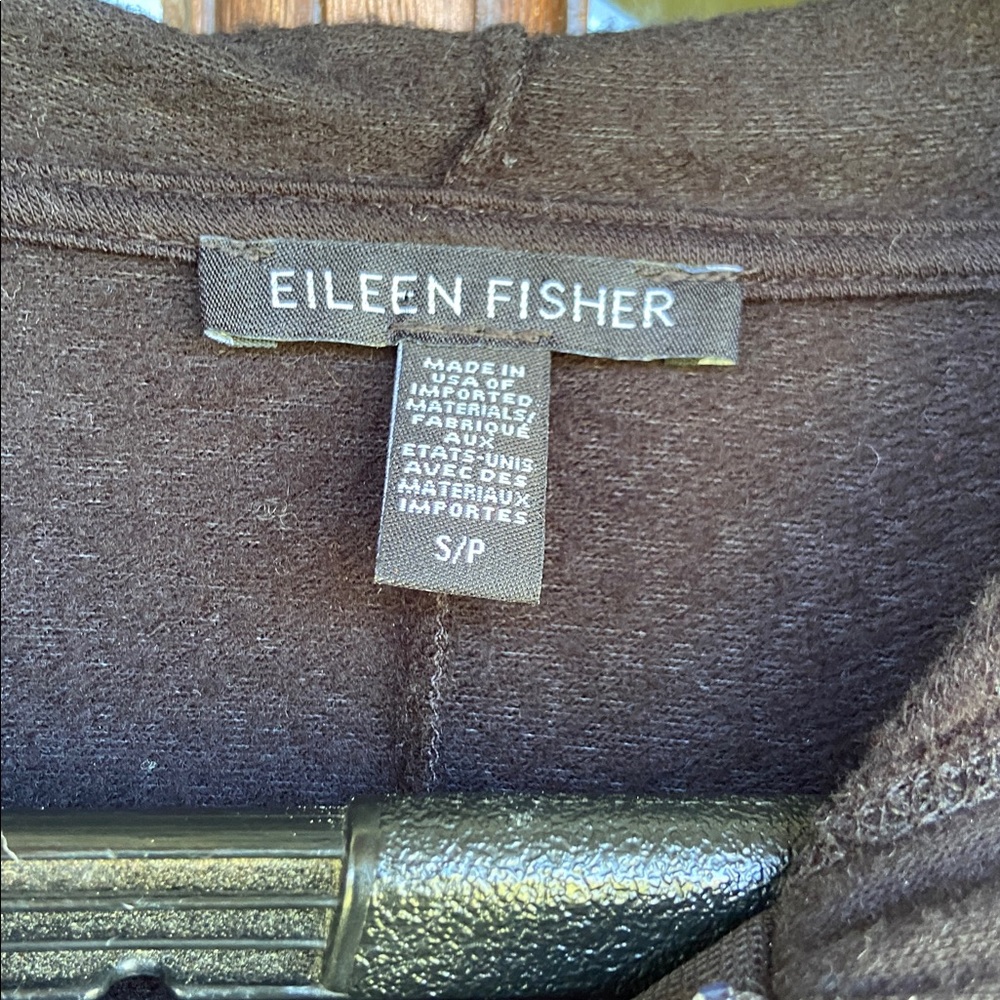 Eileen Fisher Cozy Brushed Terry Hug Hooded Jumpsuit. Size S - Picture 3 of 5
